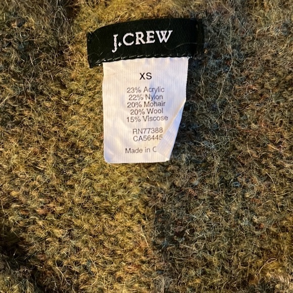 j.crew September Sweater V Neck Heather Moss Short Sleeve XS - Picture 9 of 9
